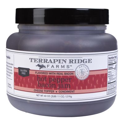 Terrapin Ridge Farms Hot Pepper Bacon Jam Sweet & Spicy Spread with Real Bacon & Jalapeo Gourmet Condiment for Cheese, Meats, and Appetizers One Quart