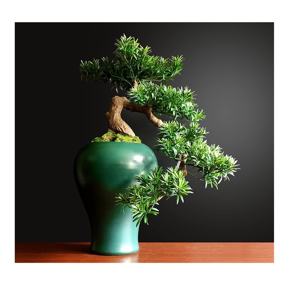 Fake Plants Bonsai Tree Faux Pine Tree Bonsai Juniper Tree Bonsai Artificial Bonsai Tree Indoor Decoration House Plant with Ceramic Pot Bonsai Tree