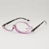 Makeup Presbyopia Glasses Single 180 degree Rotating Makeup Glasses Multi Functional Flip Over Single Lens Reading Glass (+400 degrees, Purple Frame) view 2