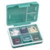 9-Grid Pill Organizer,Portable Pill Box,Large Capacity Compartments,Travel Pill Container,Medicine Dispenser,Pill Purse,Pill Case for Vitamins, Fish Oils or Supplements(Navy Green) view 1