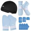 Suzzipad Cold Therapy Socks and Hand Ice Pack, Cooling Gloves for Chemotherapy, Stress Relief Caps, Ideal for Carpal, Chemo Care Package for Women & Men, L view 1