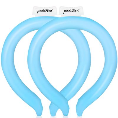 2 Pack Neck CoolingTube, Reusable Ice Coolers Wearable BodyCooling Products, Neck Coolers for HotWeather(Blue*2)