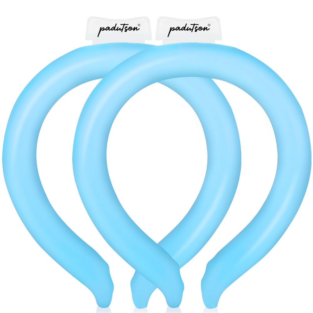 2 Pack Neck CoolingTube, Reusable Ice Coolers Wearable BodyCooling Products, Neck Coolers for HotWeather(Blue*2)
