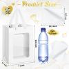 36 Pcs Kraft Clear Gift Bags with Tissue Paper, 10 x 7 x 5 Inch Laege Paper Gift Bags with Window Handles for Valentine's Day Galentine Graduation Wedding Baby Shower Birthday Party Favors(White) view 2
