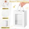 36 Pcs Kraft Clear Gift Bags with Tissue Paper, 10 x 7 x 5 Inch Laege Paper Gift Bags with Window Handles for Valentine's Day Galentine Graduation Wedding Baby Shower Birthday Party Favors(White) view 3