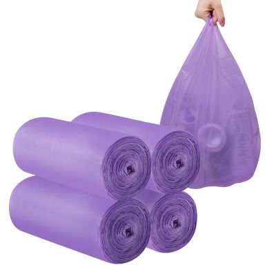 2-4 Gallon Portable Trash Bags,120 Counts Thicken portable Small Garbage Bags for Office, Kitchen,Bedroom Trash Can,Strong Trash BagsPurple