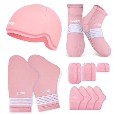 SuzziPad Chemo Care Package for Women & Men, Cooling Gloves, Socks and Cold Caps for Chemotherapy, Ideal for The Discomfort of Head, Hand, Feet, S/M