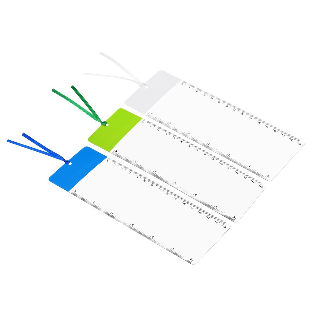 PATIKIL Bookmark Magnifier with Ruler, 3 Pack 3X Magnifying Sheet Page Magnifier Lens for Low Vision People Reading Book Magazine Newspaper, 3 Color