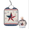 BOBOWUNY 4th of July Adult Bibs for Elder Women Men Eating, Waterproof & Washable Bibs for Eating Clothing Protector Dining Bibs for Crumb Catcher Blue Red Star Fireworks Independence Day view 1