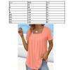 FUB Women's Pleated Square Neck Short Sleeve Swallowtail T-Shirt (Pink, XL) view 2