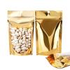 100 Pack Smell Proof Bags with Clear Front Window, 5.5x7.8+3 inch Resealable Stand Up Food Storage Bags Packaging Foil Mylar Pouches for Small Business, Foods, Party Favors (Gold) view 1