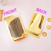 100 Pack Smell Proof Bags with Clear Front Window, 6.3x9.5+3 inch Resealable Stand Up Food Storage Bags Packaging Foil Mylar Pouches for Small Business, Foods, Party Favors (Gold) view 3