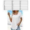 FUB Women's Pleated Square Neck Short Sleeve Swallowtail T-Shirt (White, 5XL) view 2