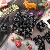 Unittype 2 Rolls/ 20 Yards Christmas Velvet Wired Ribbons with Snowflake Pattern 2.5'' Wide Xmas Craft Gift Wrapping Ribbon for Christmas Tree Wreath Decoration DIY Bows Supplies(Black) view 3