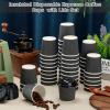 Uiifan 100 Set 4oz Disposable Espresso Cups with Lids Ripple Corrugated Paper Disposable Coffee Insulated Hot Ripple Cups for hot Chocolate, Tea, and Cocoa Drinks(Gray) view 4