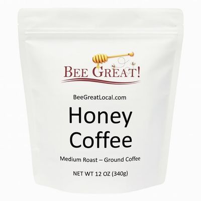 Bee Great Honey Coffee 12 oz Bag | Small-Batch Arabica Coffee Infused with Pure Honey | Naturally Smooth & Balanced Flavor | No Artificial Flavorings or Syrups | Made in Indiana