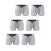 6 Pack Magnetic Therapy Underwear for Men Cotton Boxer Briefs Enlargement Health Care Trunks Soft Inner Pants (Color : Gray, Size : 4X-Large) view 1