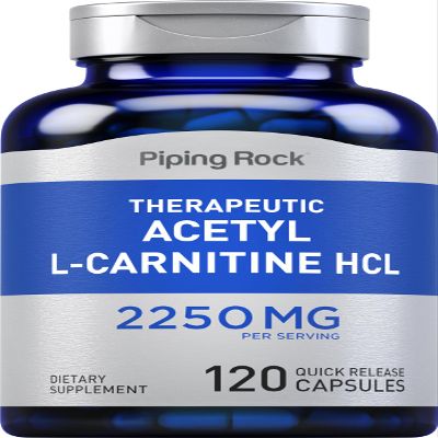Piping Rock Acetyl L - Carnitine HCL | 2250mg | 120 Capsules | for Men and Women | Theraputic Supplement | Quick Release | Non-GMO, Gluten Free