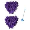 2/5 Pack Spin Triangle Cleaning Mop Replacement Heads, Microfiber Cloth Mop Head for Easy Cleaning, Wet and Dry for Bathroom Floor Wall Bed Spin Triangle Mop Refills (2PC, Purple) view 1