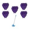 2/5 Pack Spin Triangle Cleaning Mop Replacement Heads, Microfiber Cloth Mop Head for Easy Cleaning, Wet and Dry for Bathroom Floor Wall Bed Spin Triangle Mop Refills (5PC, Purple) view 1