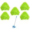 2/5 Pack Spin Triangle Cleaning Mop Replacement Heads, Microfiber Cloth Mop Head for Easy Cleaning, Wet and Dry for Bathroom Floor Wall Bed Spin Triangle Mop Refills (5PC, Green) view 1