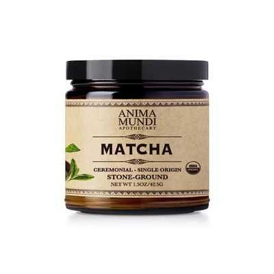 Anima Mundi Apothecary Matcha Powder - Japanese Single-Origin & Stone-Ground - Certified Organic, Ceremonial Grade Matcha - Small Batch Produced, Cultivated on Solar Powered Farm (1.5oz)