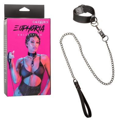 CalExotics Euphoria Collection Collar with Chain Leash BDSM Collar for Women - SE-3100-55-3