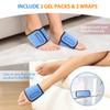 Comfpack Cold Therapy Wrap with 2 Packs & 2 Sleeves for Pain Relief, Reusable Gel Ice Packs for Foot Plantar, Wrist, Ankle, for Sprains, Muscle Pain, Bruises, Injuries, Blue view 2