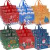 AhfuLife 18 PCS Extra Large Christmas Gift Bags, 15.7'' x 14.2''x 5.9'', Christmas Tote Bags with Handles, Reusable Non-woven Shopping Bag for XmasNew Year's Party Supplies Decorations view 1