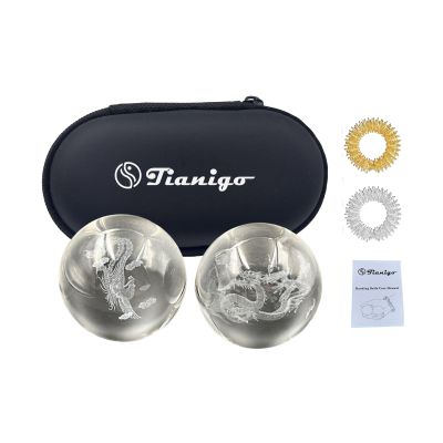 Tianigo Baoding Balls 1.57" inch Chinese Healthy Massage Balls for Hands Therapy Stress Relief Hand Exercise Crystal Balls Dragon and Phoenix