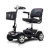 4 Wheel Powered Folding Mobility Scooter - 300 lbs Capacity Motorized Scooter for Adults Electric Medical Scooter Compact for Travel - Front & Rear LED Light (Chrome) view 1