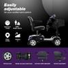 4 Wheel Powered Folding Mobility Scooter - 300 lbs Capacity Motorized Scooter for Adults Electric Medical Scooter Compact for Travel - Front & Rear LED Light ( Dark Purple) view 3