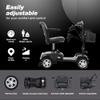 4 Wheel Powered Folding Mobility Scooter - 300 lbs Capacity Motorized Scooter for Adults Electric Medical Scooter Compact for Travel - Front & Rear LED Light (Metallic Grey) view 3