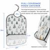 Jolunifun Green Xmas Tree Adult Bib for Adults Men, Women, Washable & Adjustable Terry Cloth Bib with Crumb Catcher Reusable Waterproof Clothing Clothes Protector Apron Vintage Christmas Bohemia Dot view 2