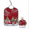 Jolunifun Christmas Red Adult Bib for Adults Men, Women, Washable & Adjustable Terry Cloth Bib with Crumb Catcher Reusable Waterproof Clothing Clothes Protector Apron Retro Truck Snow Tree Pine view 1