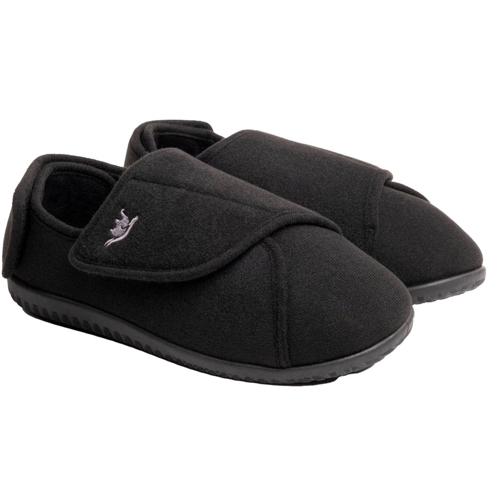 EUROPEAN SOFTEST Diabetic Shoes for Women Extra Wide Width Adjustable Women's Diabetic Shoes with Plush Lining Diabetic Slippers for Women Extra Wide Width Foot Pain Relief (12, Black)