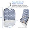Geometric Leaf Adult Bib for Adults Men, Women, Washable & Adjustable Terry Cloth Bib with Crumb Catcher Reusable Waterproof Clothing Clothes Protector Apron Navy Blue Abstract Modern Minimalist Art view 2
