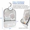 Summer Beach Coral Adult Bib for Adults Men, Women, Washable & Adjustable Terry Cloth Bib with Crumb Catcher Reusable Waterproof Clothing Clothes Protector Apron Minimalist Grey Coral Shell Starfish view 2