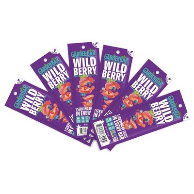 Garden Bar Wildberry Fruit | Healthy Natural Fruit Leather Jerky | Gluten Free, Vegan, Non GMO, High Fiber Snack | 6 Count