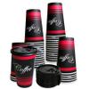 EcoQuality 16 oz Disposable Paper Coffee Cups with Black Flat Lids, Recyclable Hot/Cold Beverage Paper Drinking Cups with Lids for Tea, Water, Coffee, Travel, Picnic, Breakroom, Office (100 PACK) view 1