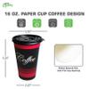 EcoQuality 16 oz Disposable Paper Coffee Cups with Black Flat Lids, Recyclable Hot/Cold Beverage Paper Drinking Cups with Lids for Tea, Water, Coffee, Travel, Picnic, Breakroom, Office (100 PACK) view 3