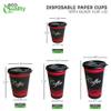 EcoQuality 16 oz Disposable Paper Coffee Cups with Black Flat Lids, Recyclable Hot/Cold Beverage Paper Drinking Cups with Lids for Tea, Water, Coffee, Travel, Picnic, Breakroom, Office (100 PACK) view 4