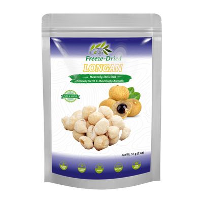 CHAVI Freeze-Dried Longan - 2 Oz - Healthy 1 Ingredient Superfood Supersnacks - No Added Sugars or Preservatives - Non-GMO, Vegan, Gluten-Free