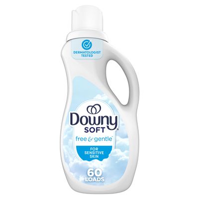 Downy Free & Gentle Liquid Fabric Softener, 44 fl oz, 60 Loads, Hypoallergenic, Sensitive Skin Friendly Fabric Conditioner Liquid