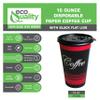 EcoQuality 16 oz Disposable Paper Coffee Cups with Black Flat Lids, Recyclable Hot/Cold Beverage Paper Drinking Cups with Lids for Tea, Water, Coffee, Travel, Picnic, Breakroom, Office (250 PACK) view 2