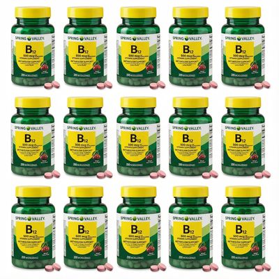 B12 500 mcg- Sublingual Cherry Flavor 200 ct (Pack of 2)
