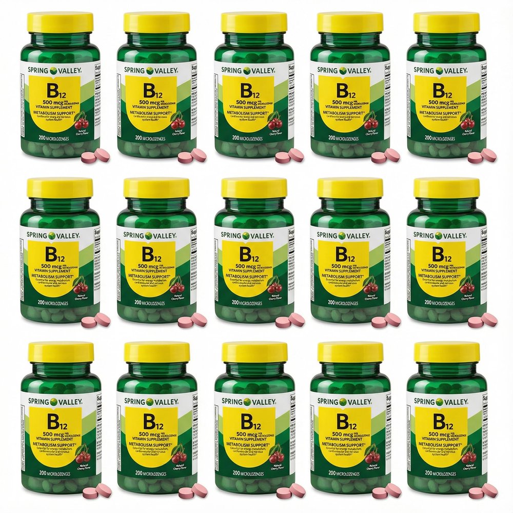B12 500 mcg- Sublingual Cherry Flavor 200 ct (Pack of 2)