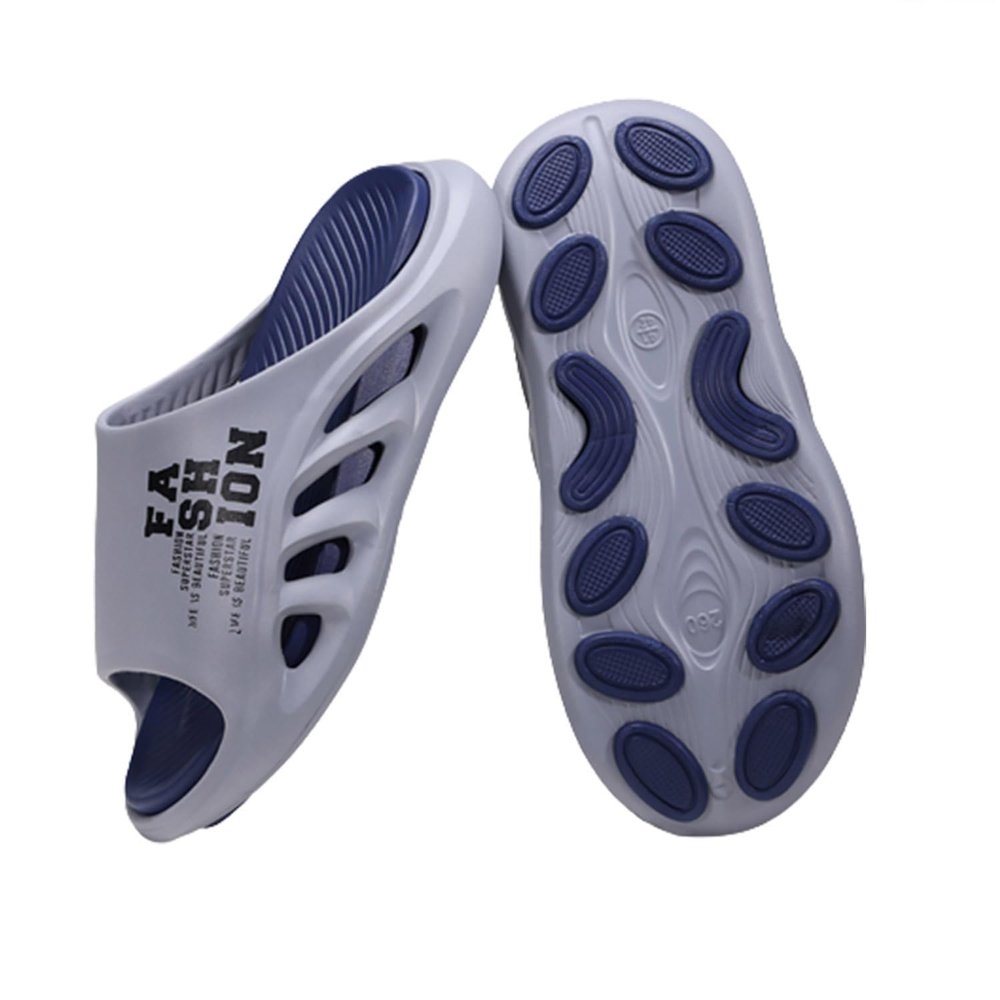 QQLADY Mens Recovery Sandals with Comfortable Plantar Fasciitis,with Arch Support,Lightweight Comfort Orthotic Slippers (Gray Blue,35/36)