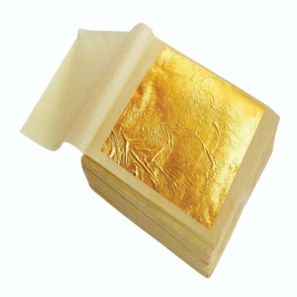 Gold leaf company Leaf Pure Gold Leaf/Gold Vark/Gold waraq (50.pcs) Sheet 24K Gold Leaf Leaves Foil for Gold leaf company Leaf Finest Gold Leaves Food Gilding Facial Beauty Spa Size(2 X 3 Inch_