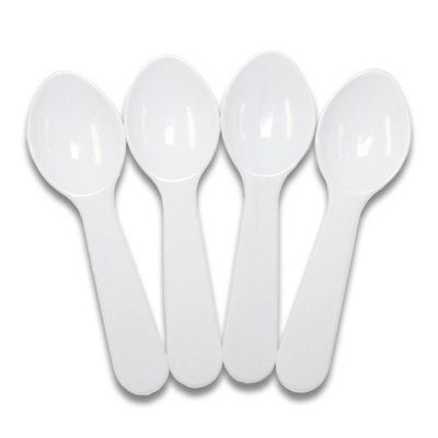 3'' White Plastic Taster Spoons (100)